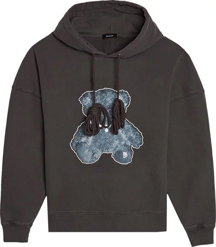 We11done Pearl Necklace Teddy Hoodie Charcoal | Hype Vault Kuala Lumpur