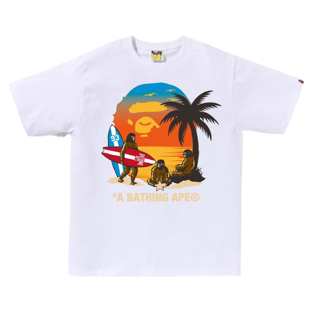 BAPE Sunset Beach Ape Head Tee 'White' | Hype Vault