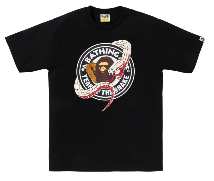 A BATHING APE Men Short Sleeve T-Shirt Black ‘Year of the Snake Tee’ | Hype Vault