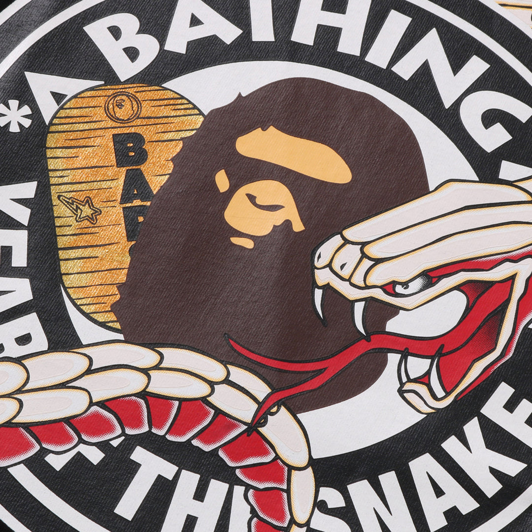 A BATHING APE Men Short Sleeve T-Shirt Black ‘Year of the Snake Tee’ | Hype Vault