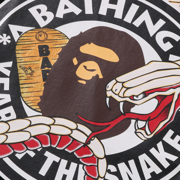 A BATHING APE Men Short Sleeve T-Shirt Black ‘Year of the Snake Tee’ | Hype Vault