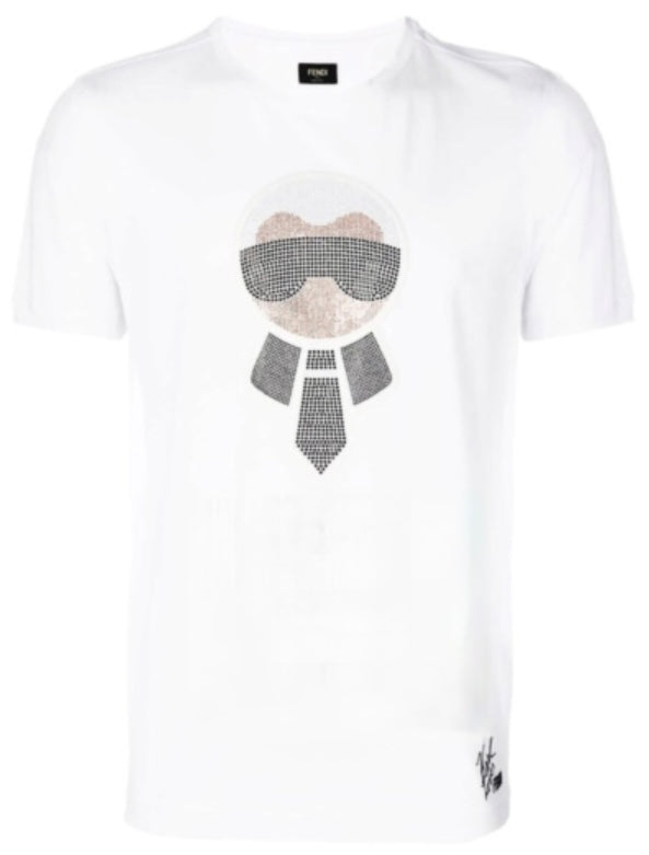 Fendi Karlito Strass White T-Shirt | Hype Vault Kuala Lumpur