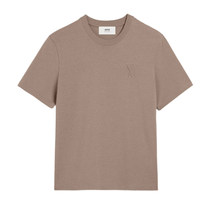 Ami Paris Logo Embossed T-Shirt ‘Taupe’ | Hype Vault