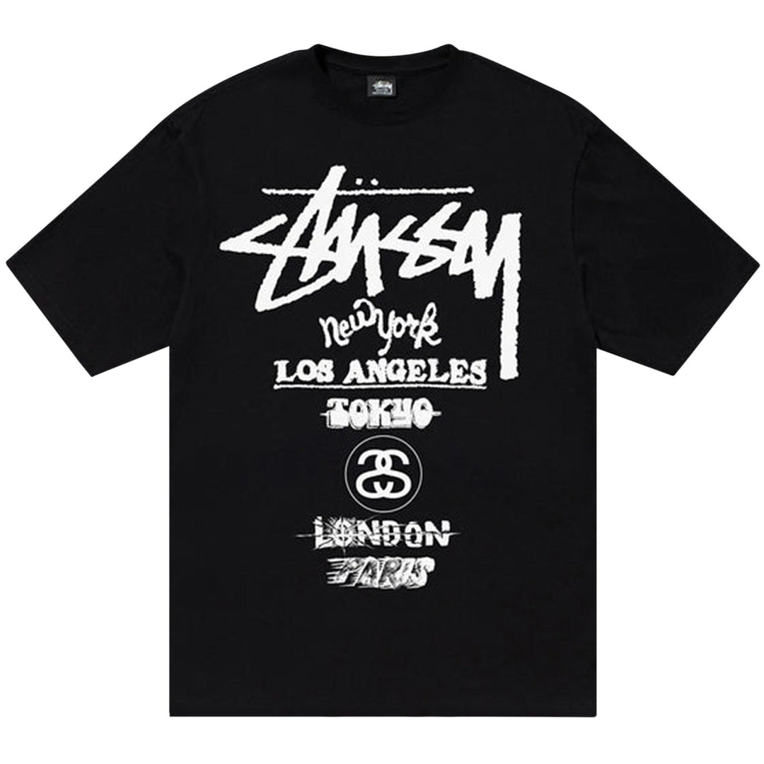 Stussy Tour Tee Black (SS23) | Hype Vault Kuala Lumpur | Asia's Top Trusted High-End Sneakers and Streetwear Store | Guaranteed 100% authentic