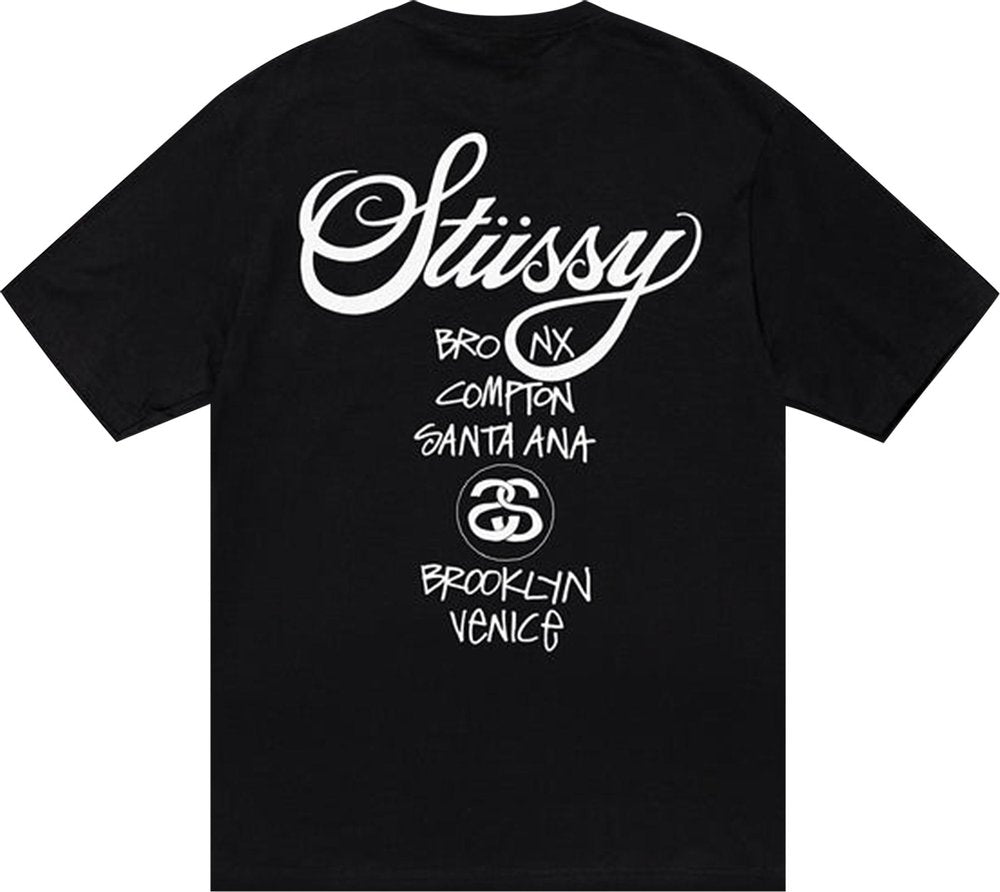 Stussy World Tour Tee Black | Hype Vault Kuala Lumpur | Asia's Top Trusted High-End Sneakers and Streetwear Store | Guaranteed 100% authentic