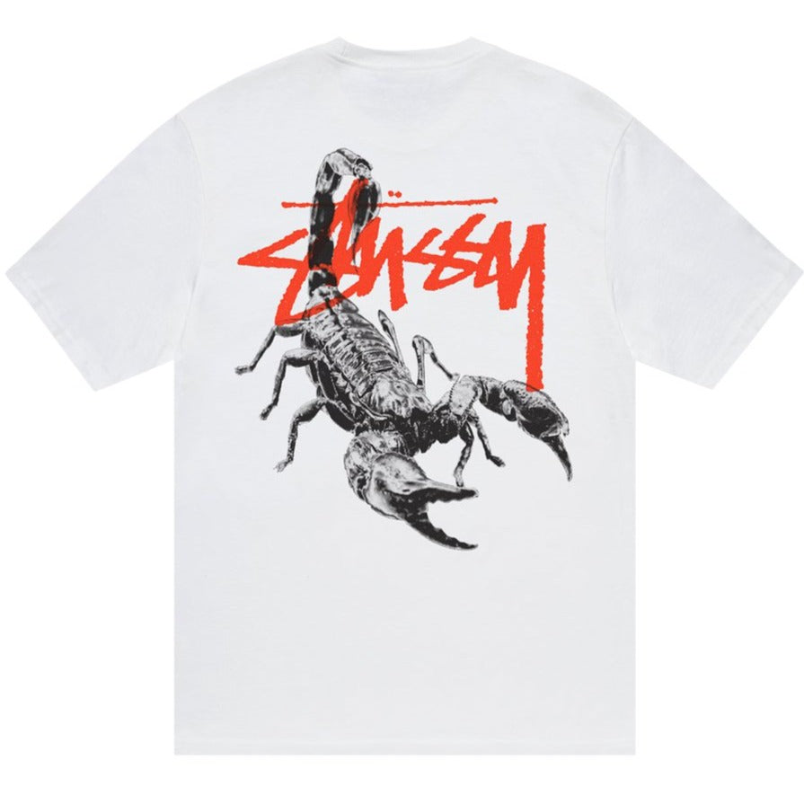 Stussy Scorpion Tee White | Hype Vault Kuala Lumpur | Asia's Top Trusted High-End Sneakers and Streetwear Store | Guaranteed 100% authentic