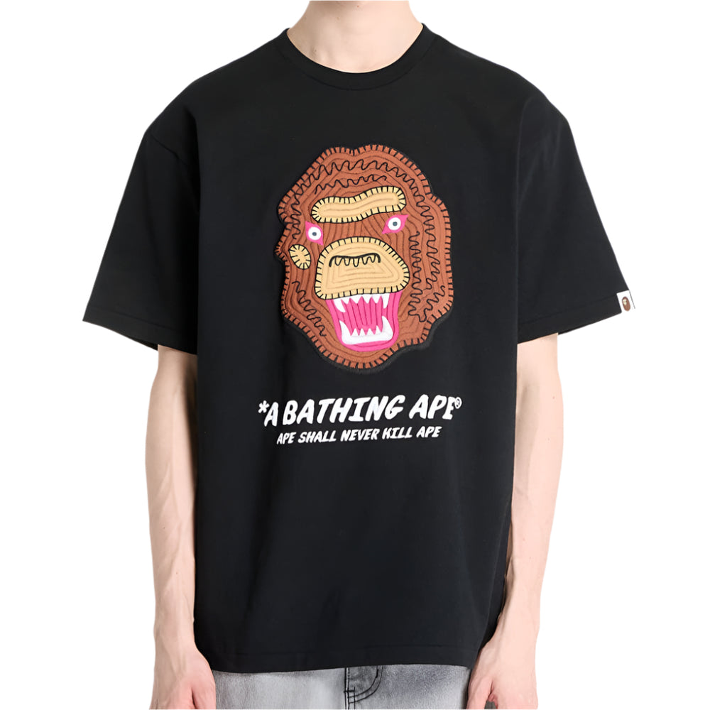 BAPE Embroidery Style Souvenir Logo Tee Black (SS25) } Hype Vault