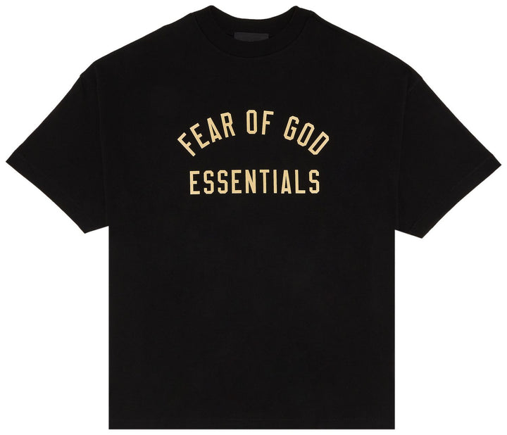 Fear of God Essentials Jersey Crewneck Tee 'Black/Yellow' (FW24) | Hype Vault