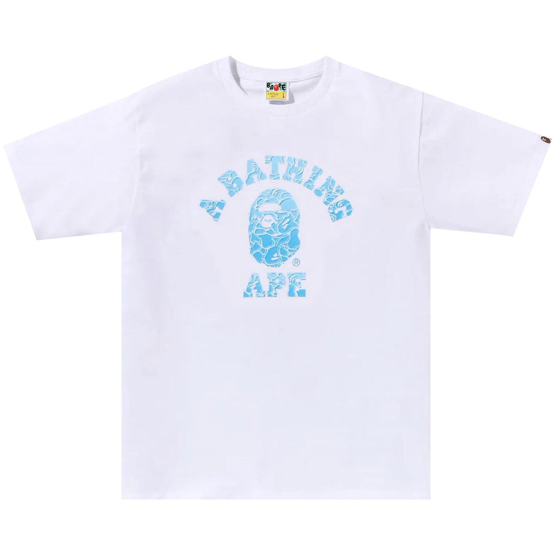 BAPE ABC Sea Surface Camo College Tee White (SS24) | Hype Vault