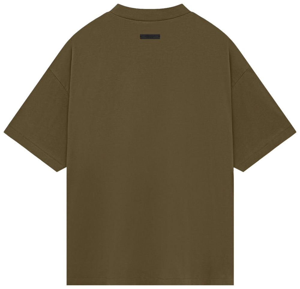 Fear of God Essentials Jersey Crewneck Tee 'Olive' (FW24) | Hype Vault