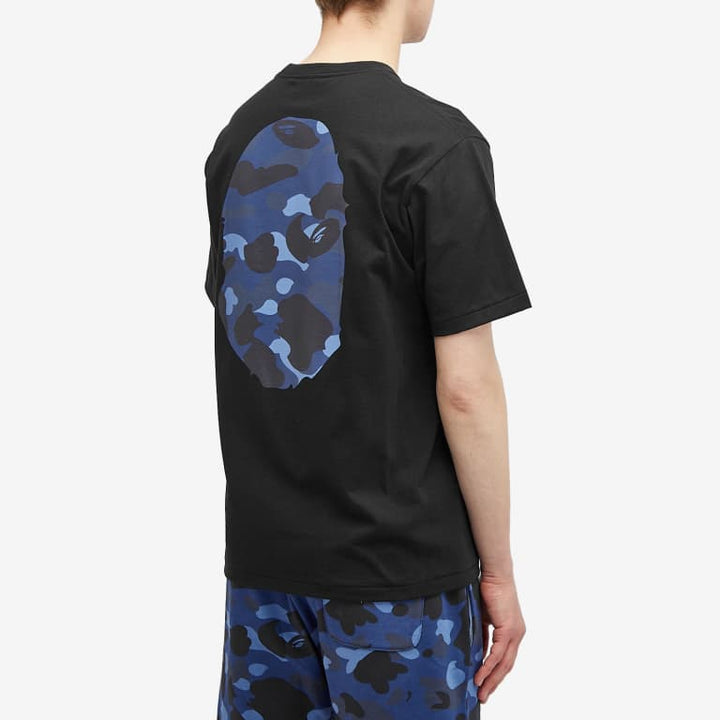 Bape Color Camo Big Ape Head Tee ‘Black/Blue’ | Hype Vault
