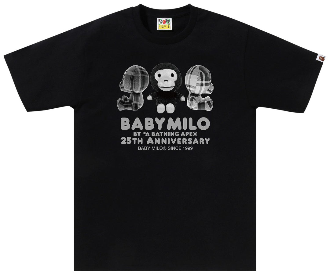 BAPE Black Baby Milo '25th Anniversary' Plush Doll T-shirt Black | Hype Vault