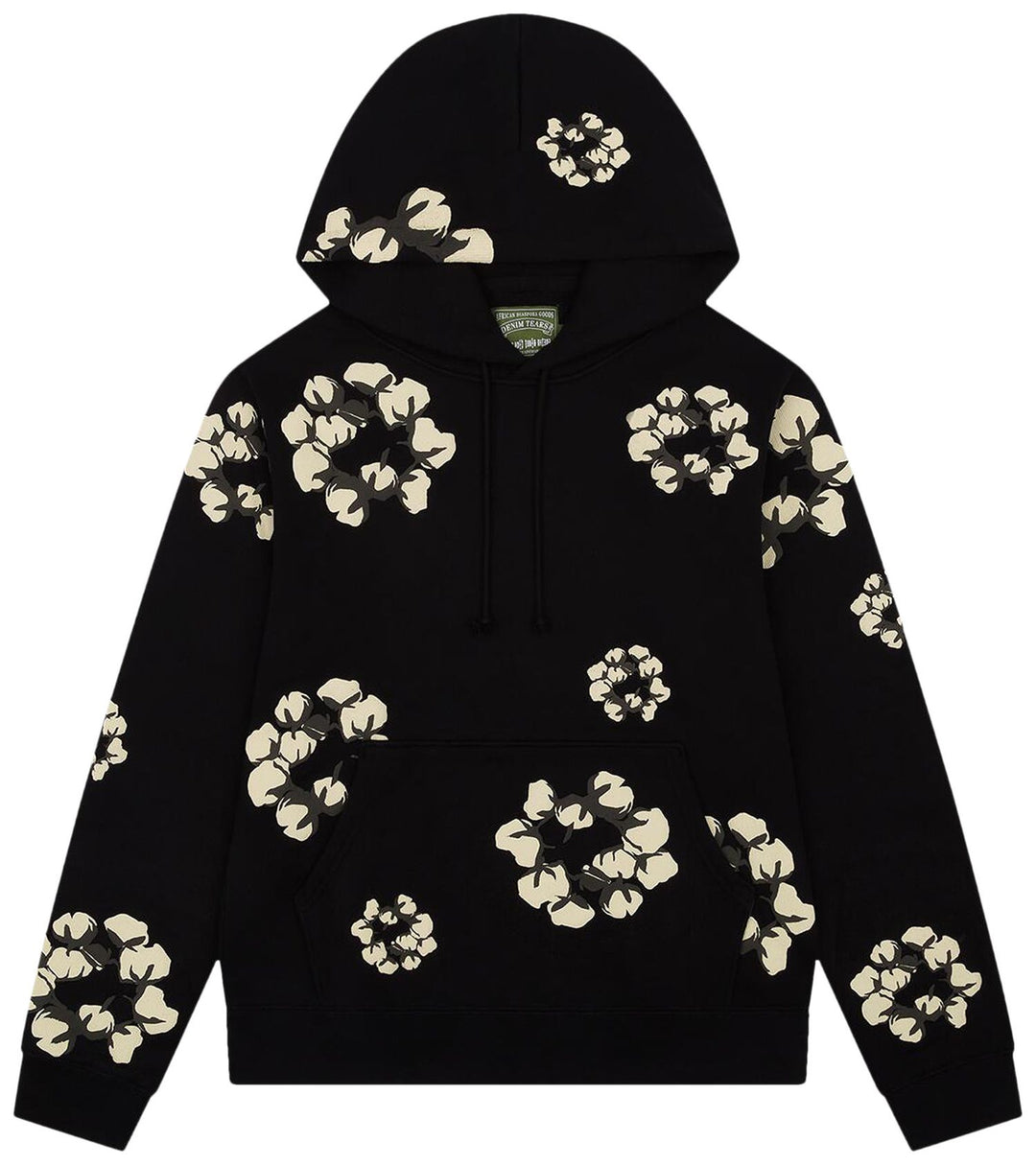 denim tears x cactus plant flea market cactus tears wreath hoodie 'black' | Hype Vault