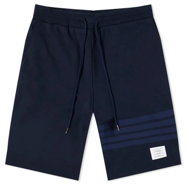 Thom Browne Navy Cotton Loopback Tonal 4-Bar Sweat Shorts | Hype Vault Kuala Lumpur