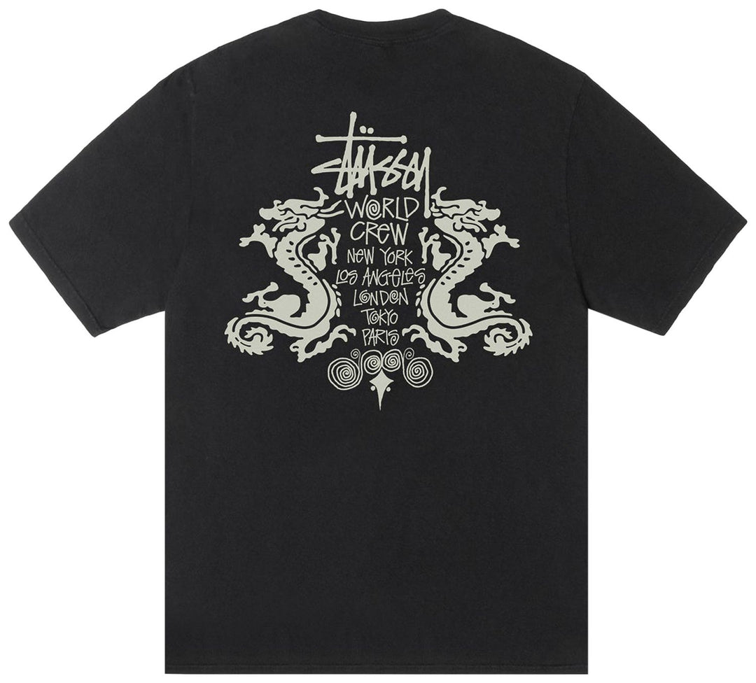 Stussy Double Dragon Pigment Dyed Tee ‘Black’ | Hype Vault