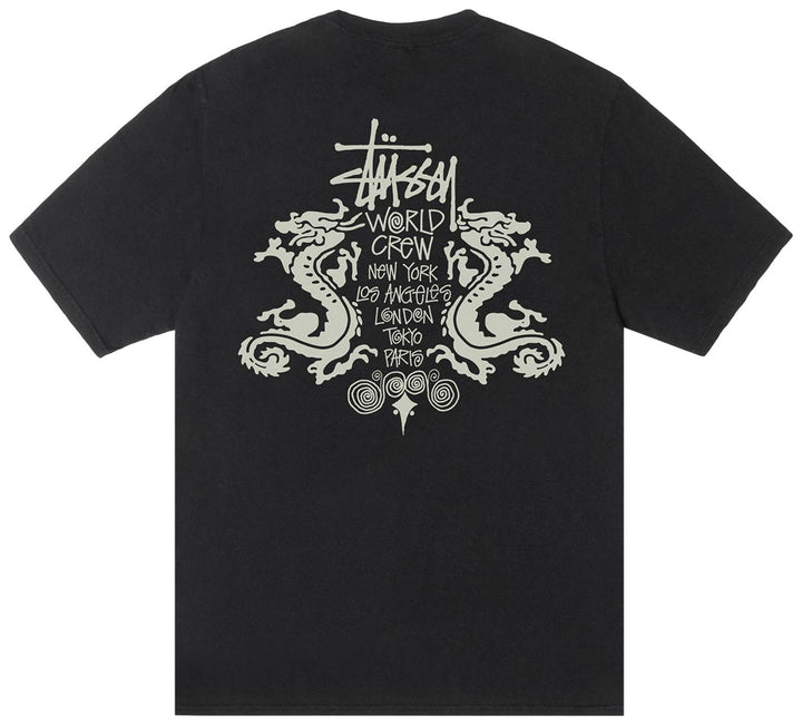 Stussy Double Dragon Pigment Dyed Tee ‘Black’ | Hype Vault