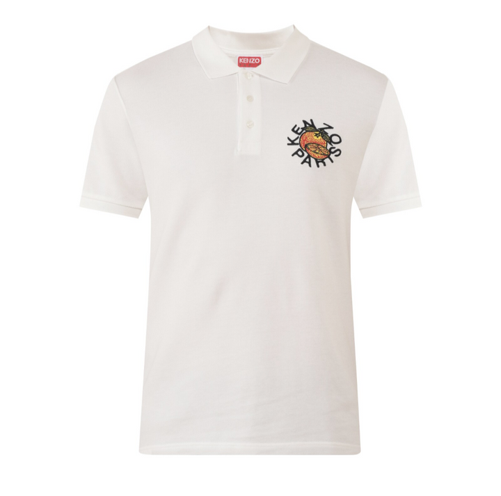 Kenzo White Kenzo Orange Slim-Fit Polo