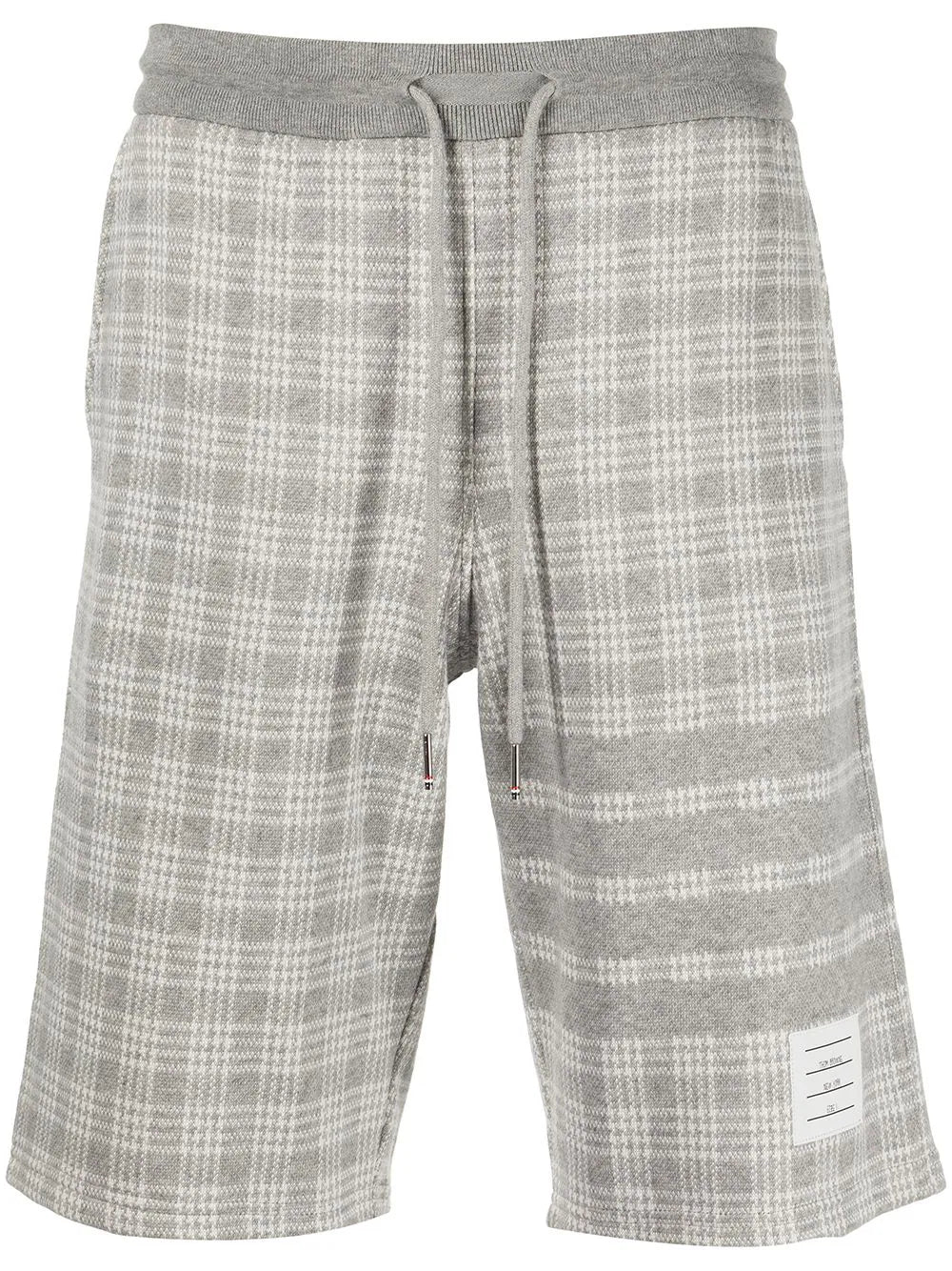 Thom Browne Light Grey Micro Check Jacquard 4-Bar Sweatshorts | Hype Vault Kuala Lumpur