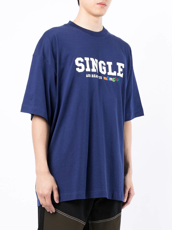 Vetements Single And Ready To Mingle T-Shirt Blue | Hype Vault Kuala Lumpur