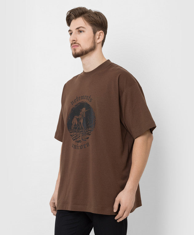 Vetements Double Unicorn T-Shirt Brown | Hype Vault Kuala Lumpur