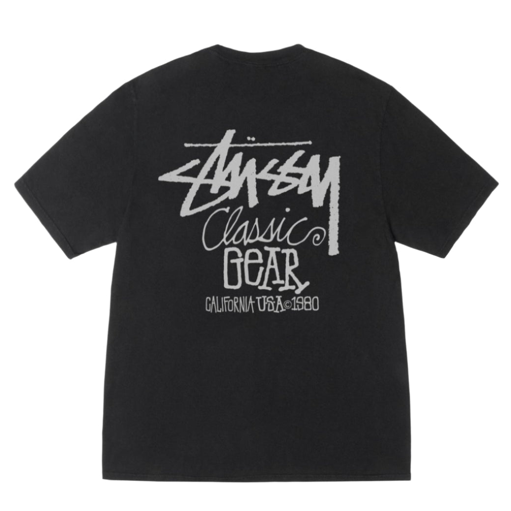 Stussy Classic Gear Pigment Dyed Tee ‘Black’ | Hype Vault