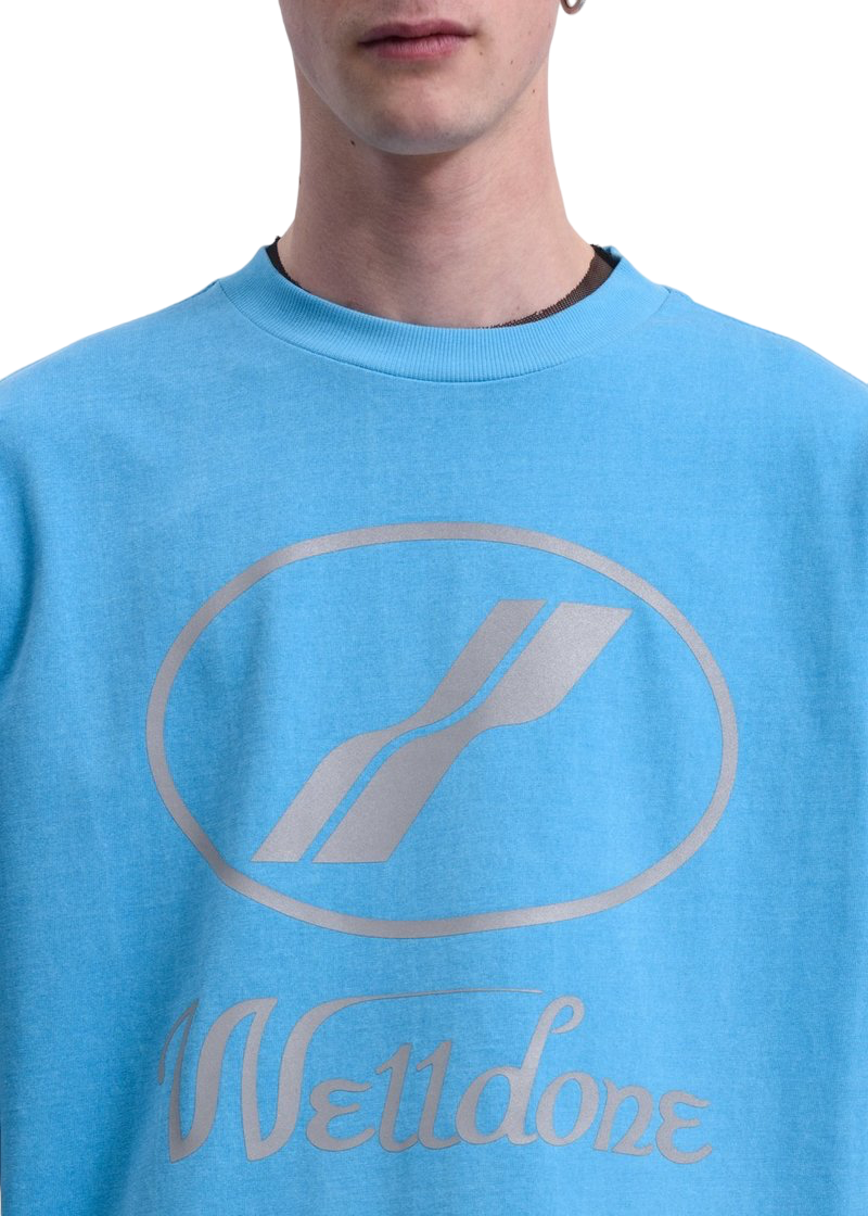 We11done Logo T-Shirt Neon Blue | Hype Vault Kuala Lumpur