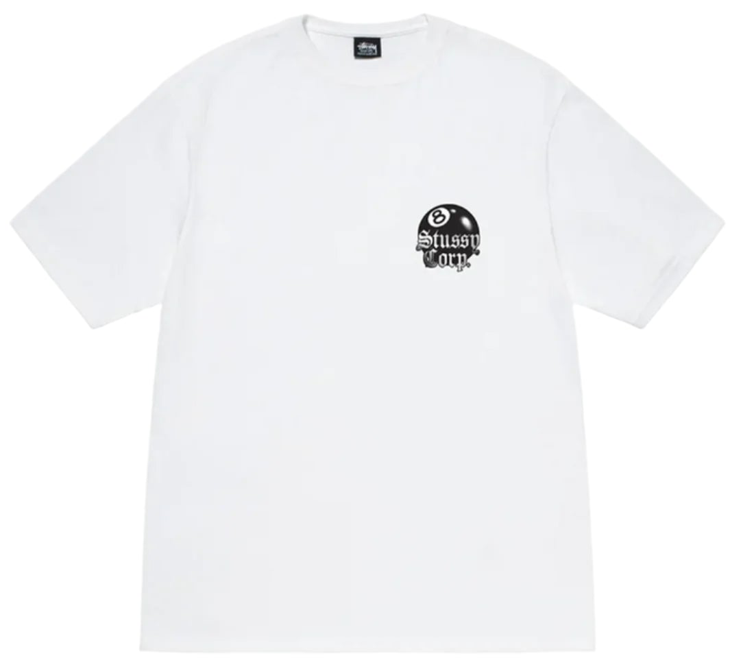 Stussy 8 Ball Corp. Tee White | Hype Vault Kuala Lumpur | Asia's Top Trusted High-End Sneakers and Streetwear Store