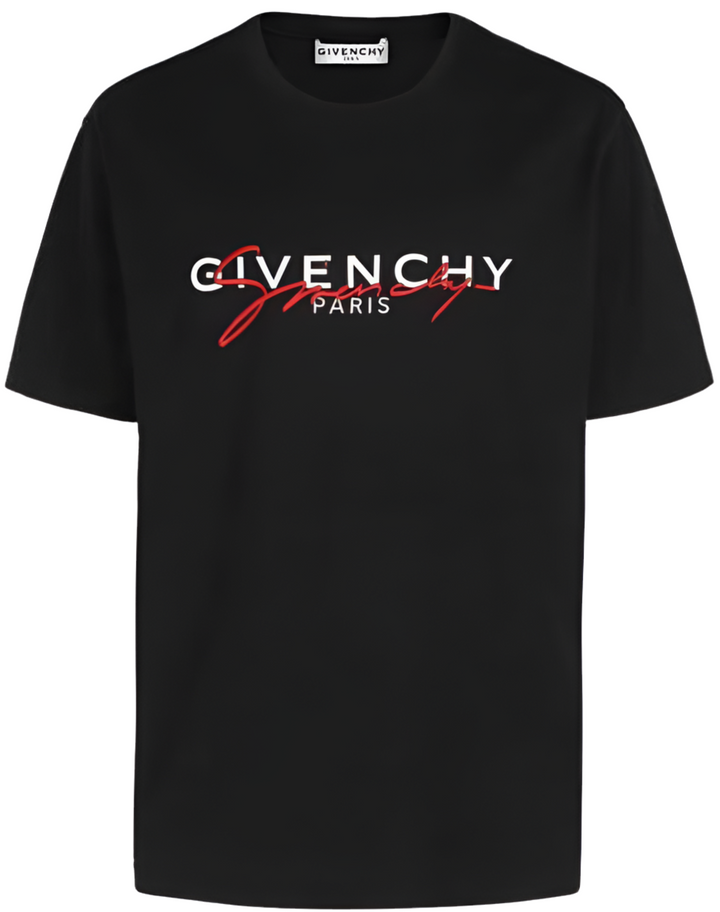 Givenchy Red Embroidery T-Shirt Black Regular Fit