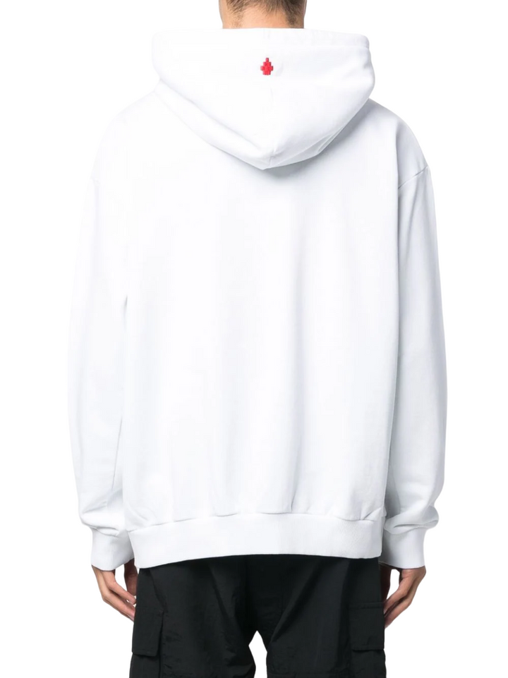 Marcelo Burlon Feathers Necklace Over Hoodie White Red | Hype Vault Kuala Lumpur 