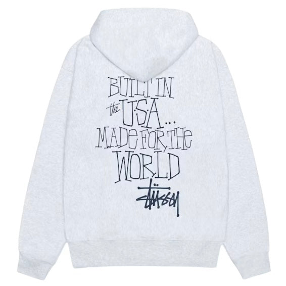 Stussy Built In USA Hoodie ‘Ash Heather’ (FW24)