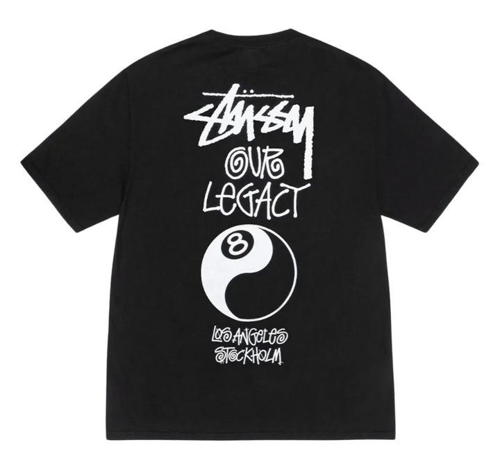 Stussy x Our Legacy Work Shop 8 Ball Yin Yang Pigment Dyed Tee ‘Black’ (FW24)