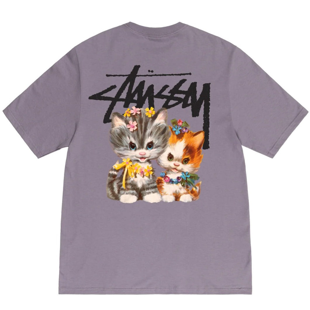 Stussy Kittens Tee Mauve | Hype Vault Kuala Lumpur | Asia's Top Trusted High-End Sneakers and Streetwear Store | Guaranteed 100% authentic
