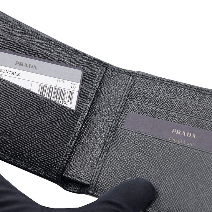 Prada Wallet Short Fold Wallet Black | Hype Vault Kuala Lumpur