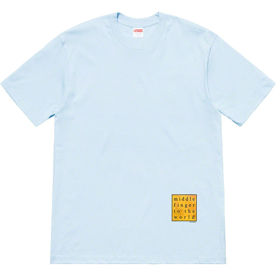 Supreme Middle Finger To The World Tee Light Blue | Hype Vault Kuala Lumpur | Asia's Top Trusted High-End Sneakers and Streetwear Store