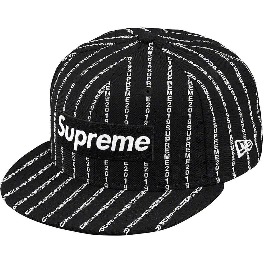 Supreme New Era Text Stripe Cap Black Hype Vault