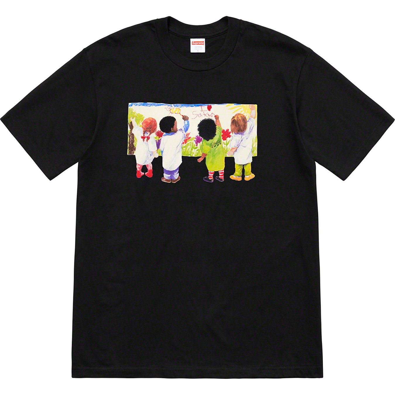 大人気定番supreme kids tee black Tシャツ/カットソー(半袖/袖なし)