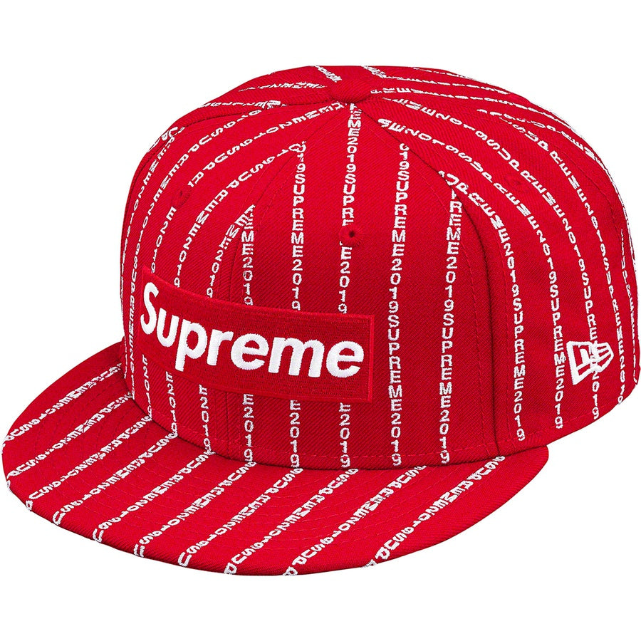 Supreme New Era Text Stripe Cap Red | Hype Vault Kuala Lumpur | Asia's Top Trusted High-End Sneakers and Streetwear Store