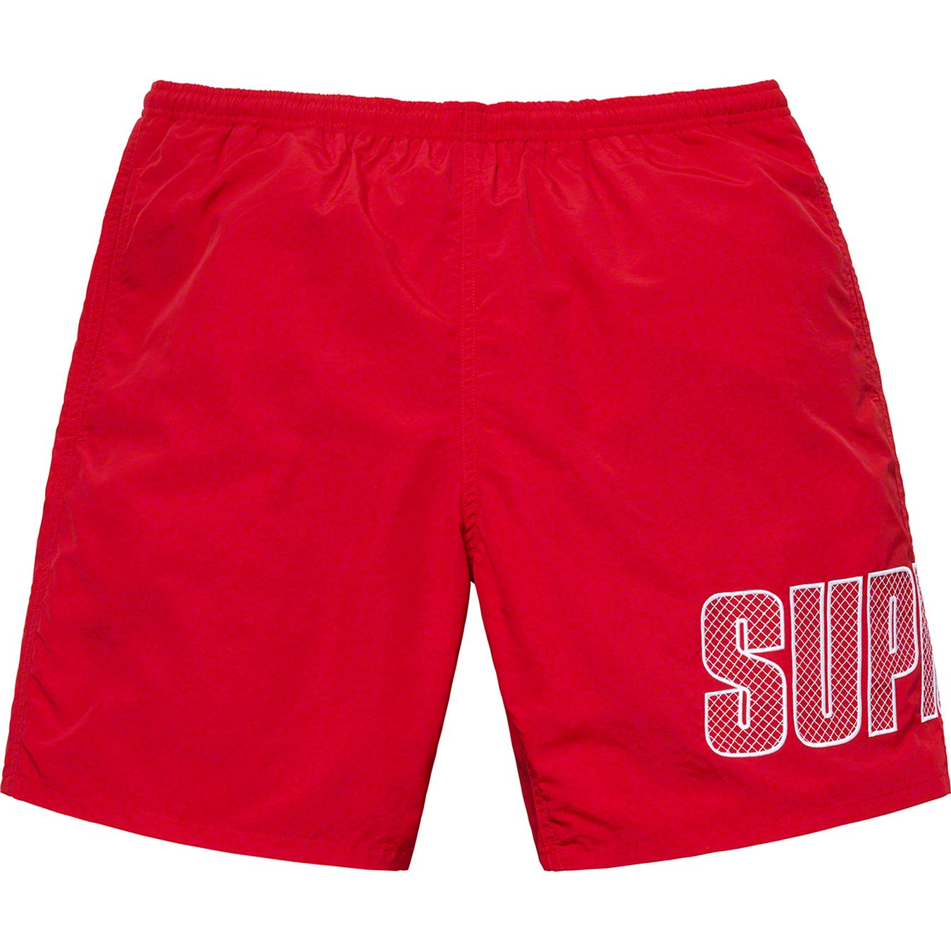 Supreme Logo Applique Water Short Red – Hype Vault