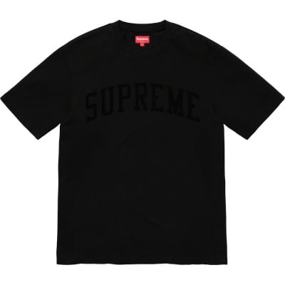 Supreme Chenille Arc Logo Tee Black | Hype Vault Kuala Lumpur | Asia's Top Trusted High-End Sneakers and Streetwear Store