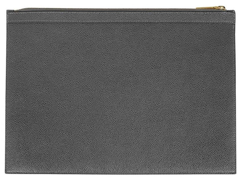 Thom Browne Dark Grey Pebble Grain Leather Paper Label Medium Document Holder | Hype Vault Kuala Lumpur