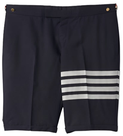 Thom Browne Navy Plain Weave Suiting 4-Bar Shorts | Hype Vault Kuala Lumpur