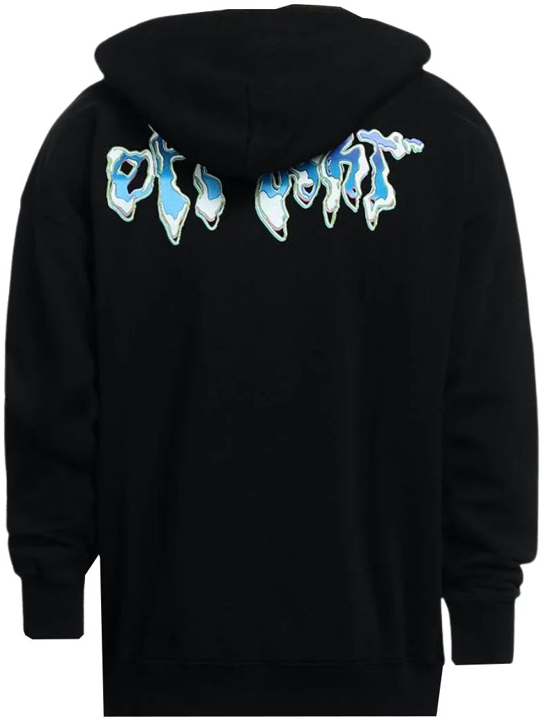 Off-White Blue 90's Liquid Extra Long Hoodie Black Blue | Hype Vault Kuala Lumpur