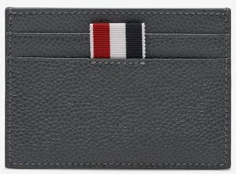 Thom Browne Single Card Holder W/ Paper Label In Pebble Grain Leather | Hype Vault Kuala Lumpur