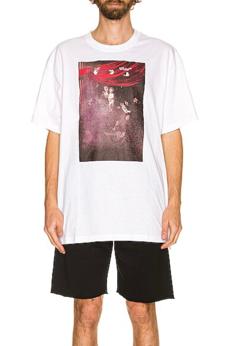 Off-White Sprayed Caravaggio S/S Oversized White T-Shirt | Hype Vault Kuala Lumpur