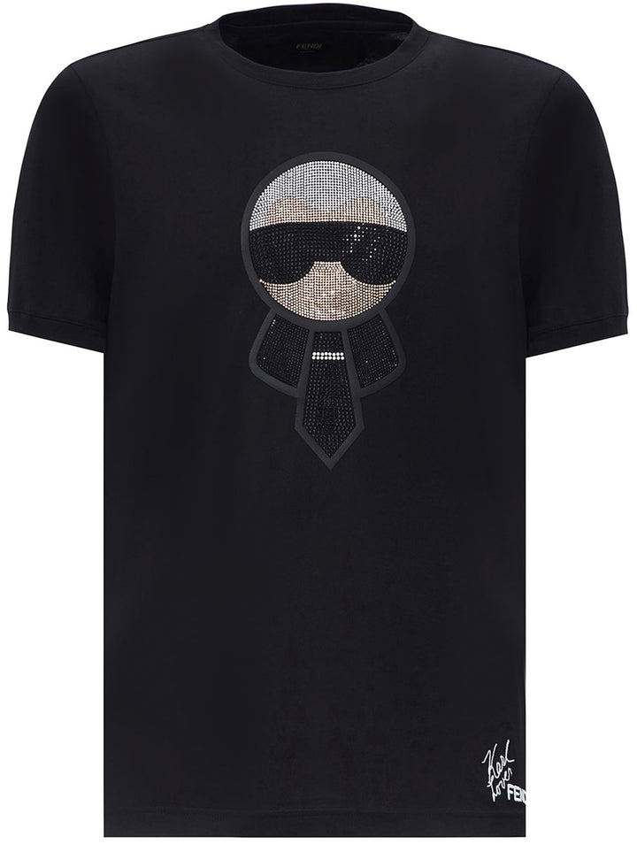 Fendi Karlito Strass Black T-Shirt | Hype Vault Kuala Lumpur