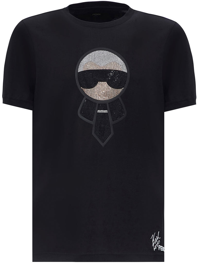 【FENDI】KARLITO ラガーフェルドモチーフ　スエットトレーナー 40黒 FENDI】KARLITO ラガーフェルドモチーフ スエットトレーナー 40黒