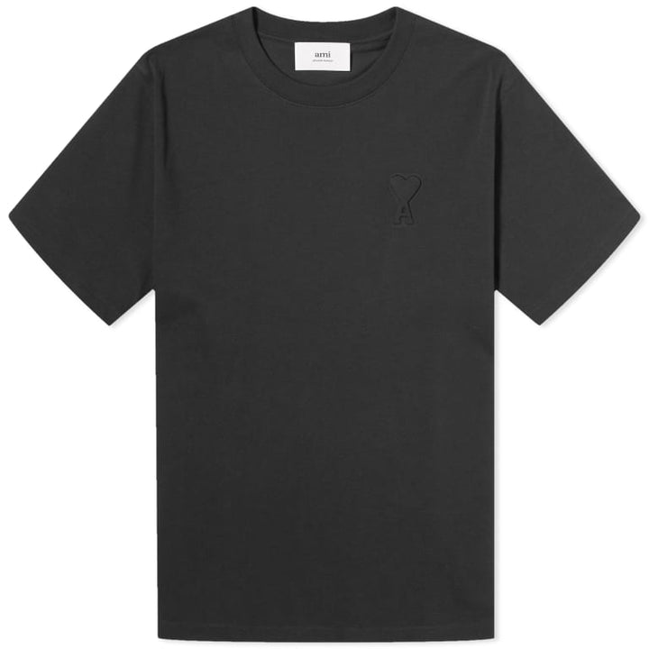 Ami Paris Logo Embossed T-Shirt ‘Black' | Hype Vault