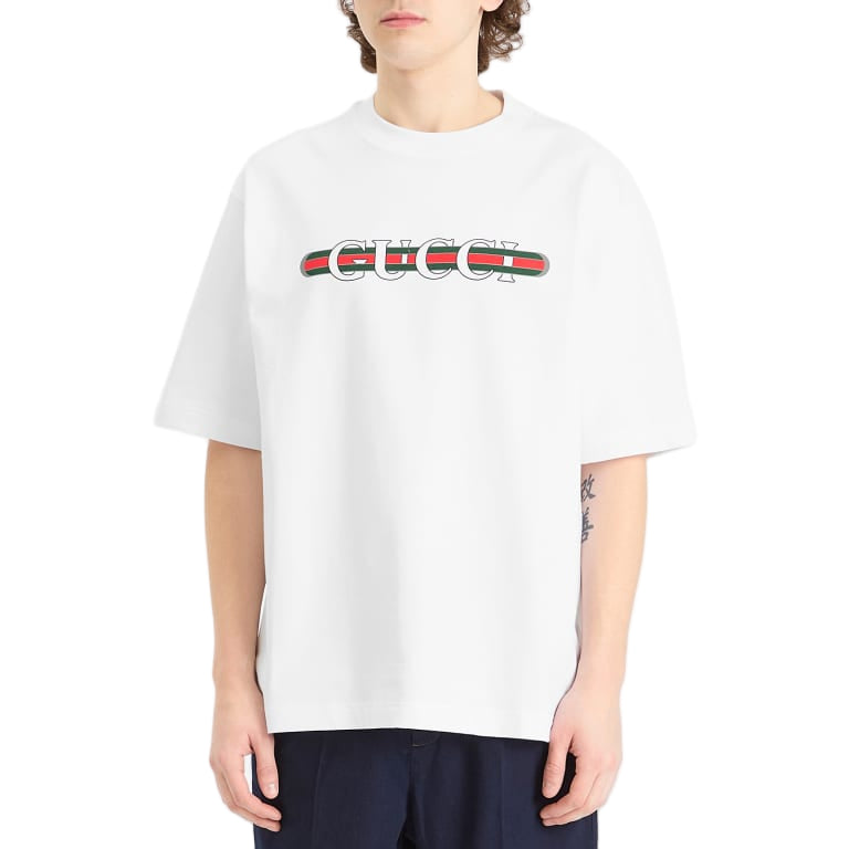 Gucci Web Logo T-Shirt ‘White’ | Hype Vault