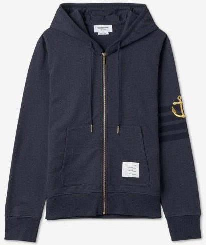 Thom Browne Lightweight Anchor Loopback 4-Bar Zip Hoodie | Hype Vault Kuala Lumpur