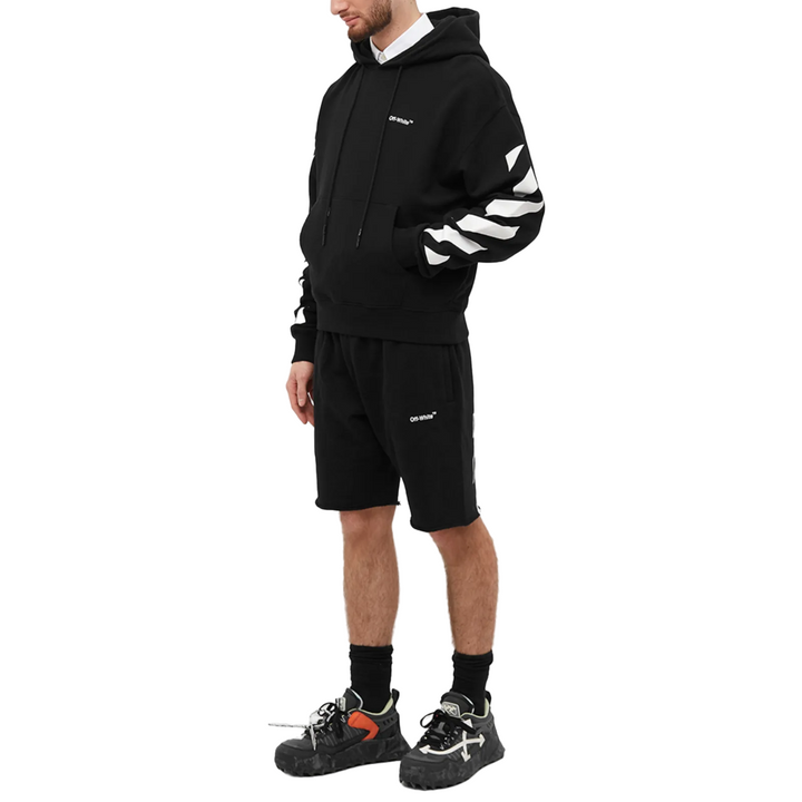 Off-White Diagonal Helvetica Oversized Black Hoodie | Hype Vault Kuala Lumpur